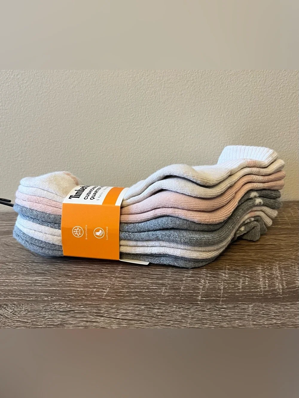 NWT Timberland Cushioned Quarter Socks 5 Pair Women's Size 6.5 - 9.5
